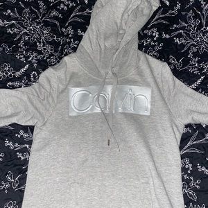 Calvin Klein Hoodie Dress - Grey - Size Med